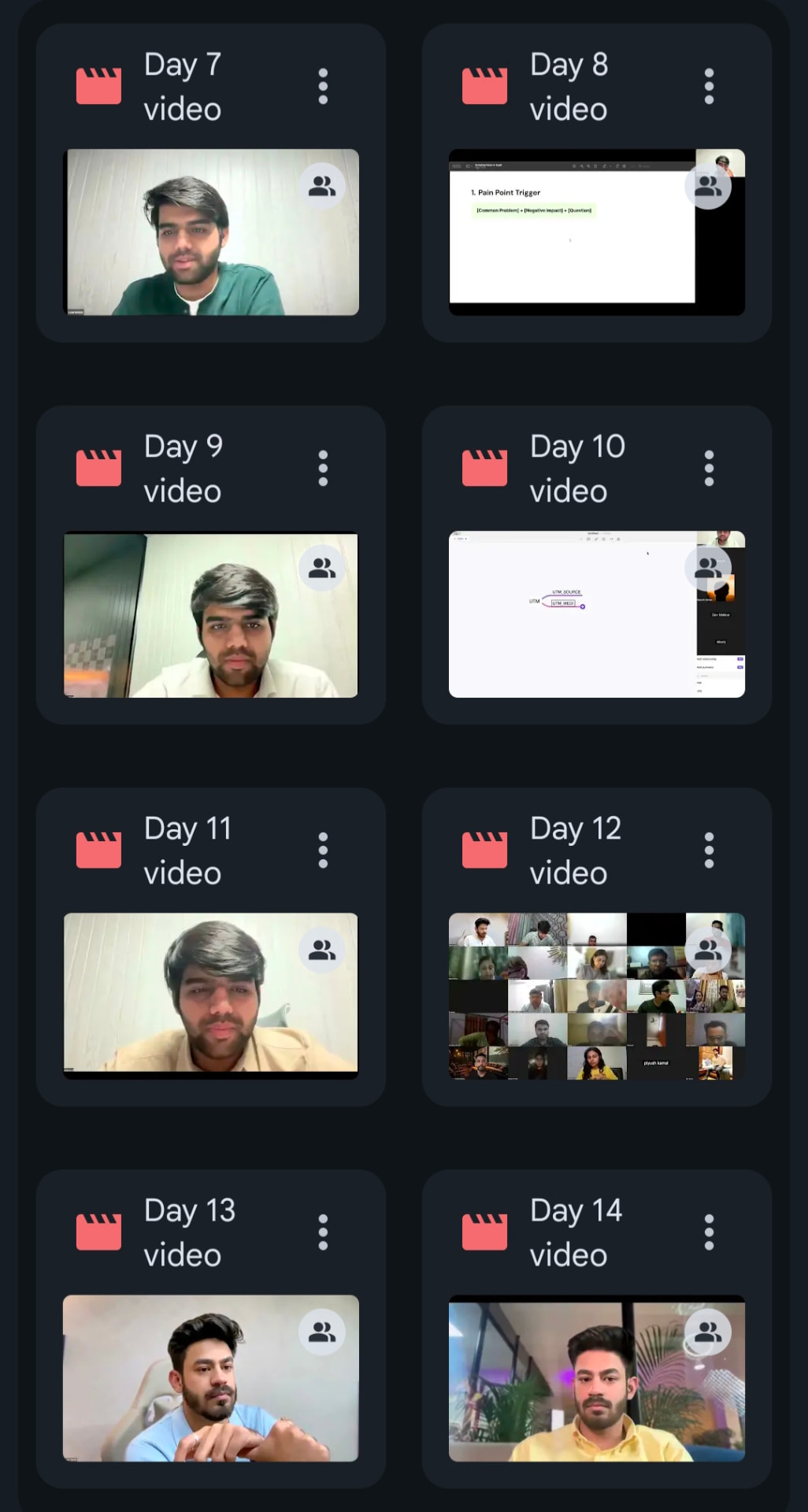 More day-wise recorded video lectures