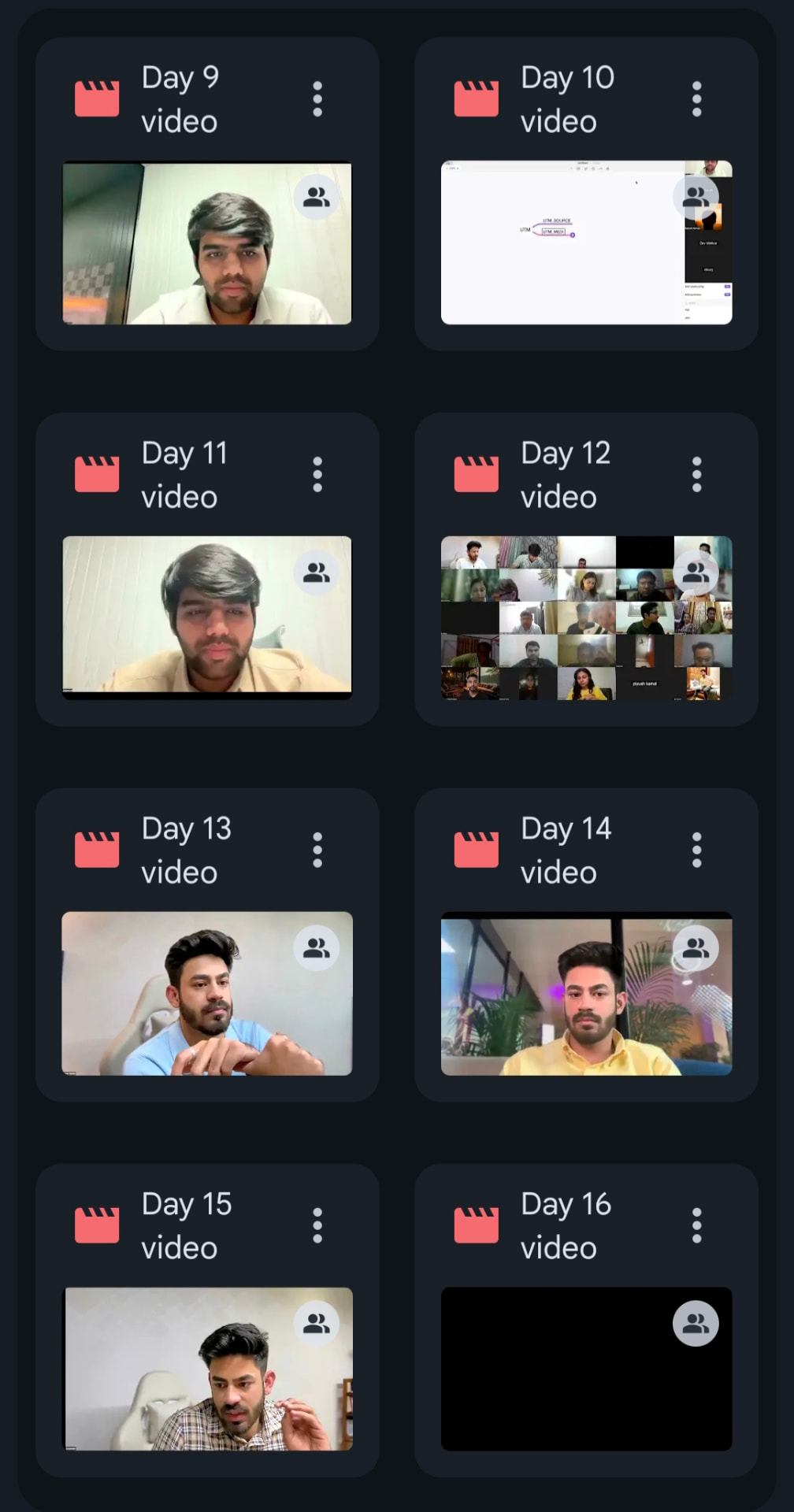 Additional day-wise video lessons